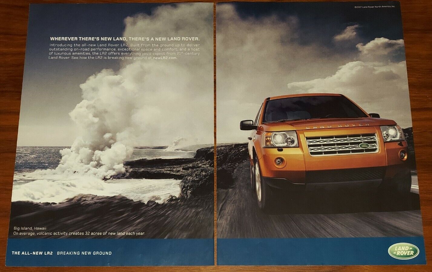 Land Rover Lr2 Print Ad Magazine Advertisement Hawaii Big Island New Land