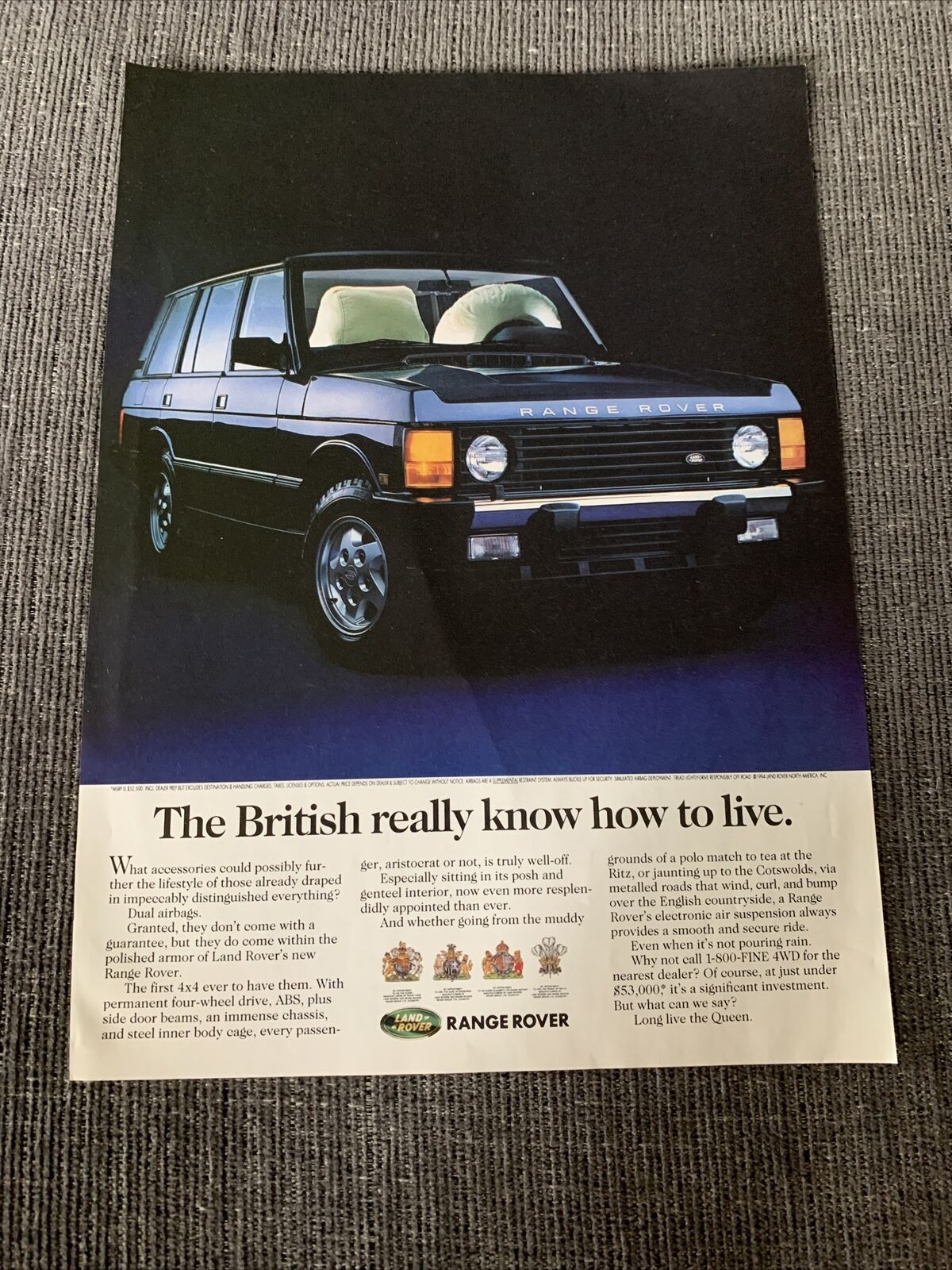1994 Range Rover By Landrover The British Really Know How To Live Print Ad