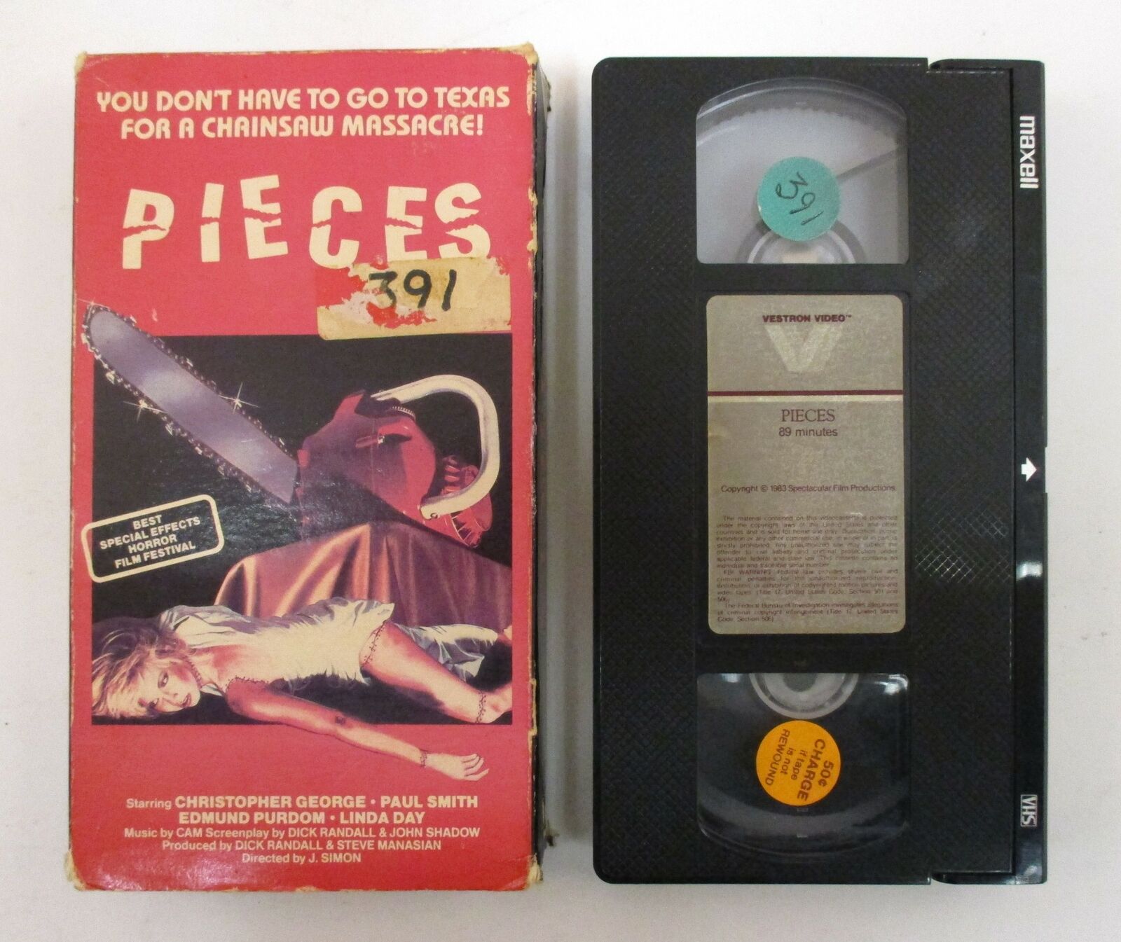 Pieces Vhs Video Tape Horror Slasher Vestron 1984 Va4095 Rare Unrated