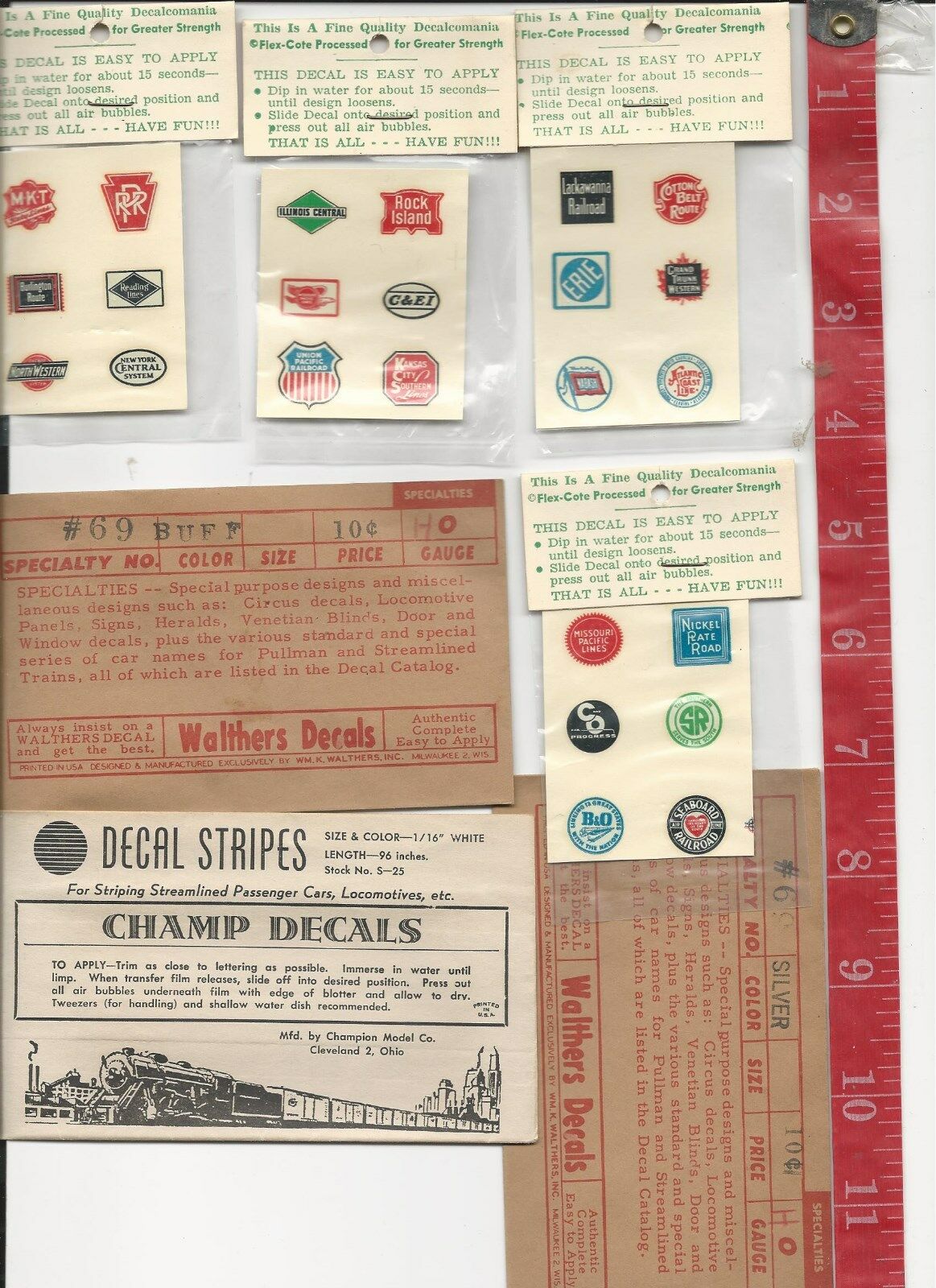 Vintage Lot Impko Water Decals Champs Walthers Railroad