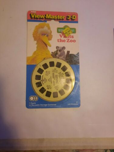 Tyco View-master 3-d Sesame Street Visits The Zoo With 3 Reels  "never Opened"