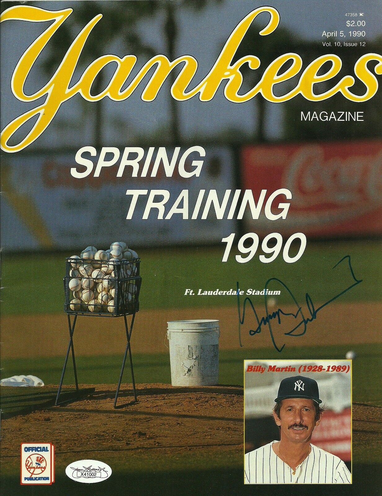 George Steinbrenner Autograph Auto 1990 Ny Yankees Spring Training Program - Jsa