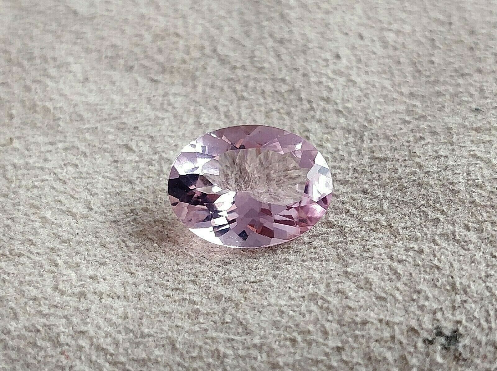 2.50 Ct Faceted Oval Pink Morganite Ring Natural Gemstone Excellent Cut & Clean