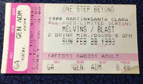 Melvins Blast Concert Ticket Stub 2-28-99