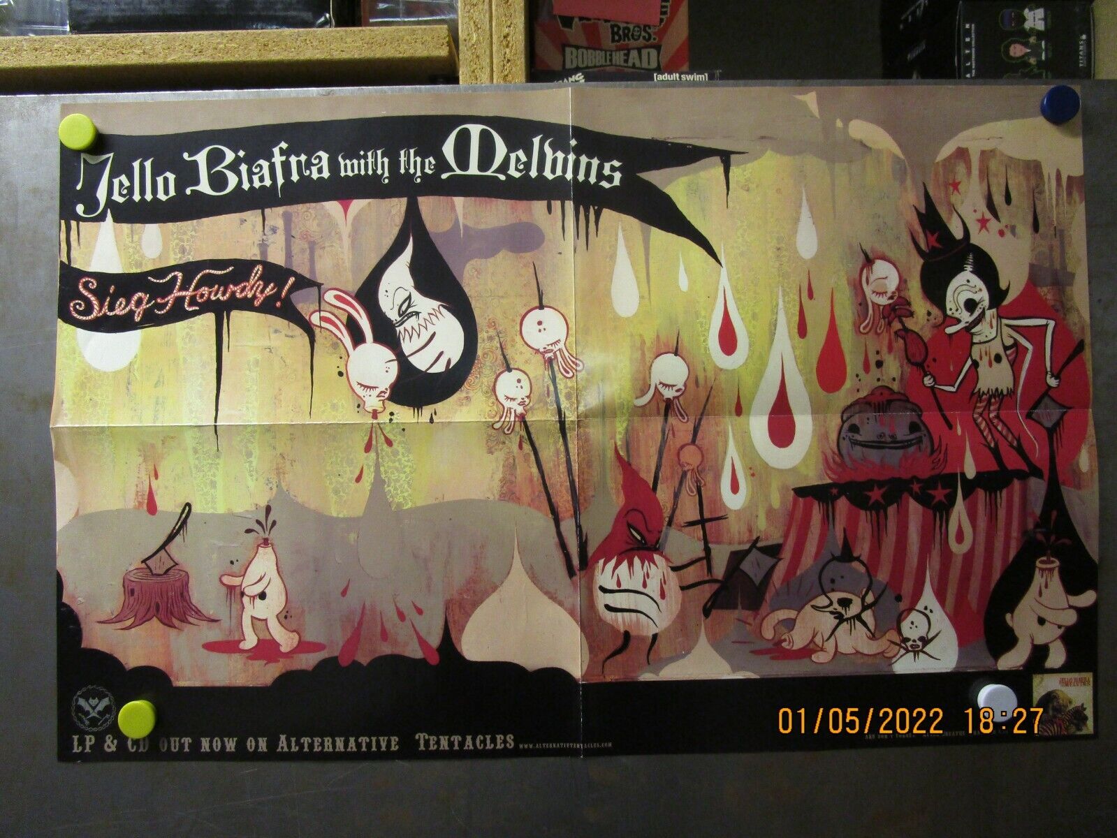 JELLO BIAFRA/THE MELVINS Sieg Howdy! Promo Poster New! Unused! 2005 Alt.Tents.