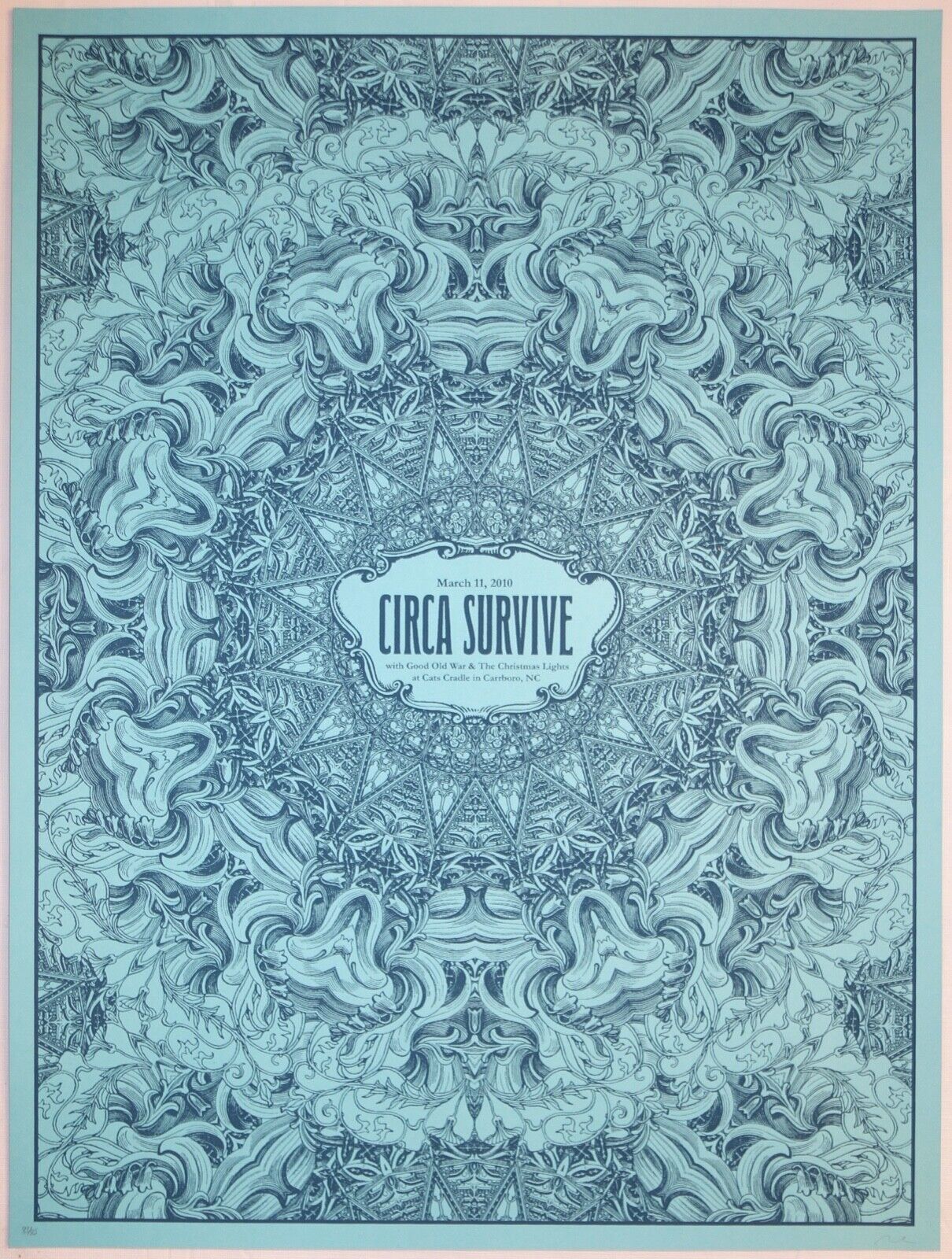 2010 Circa Survive - Carrboro Silkscreen Concert Poster s/n by Nate Duval