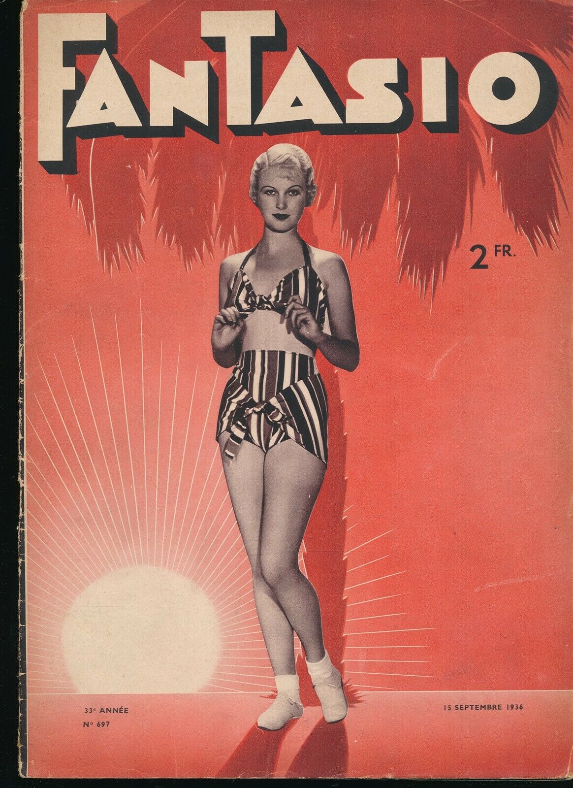 Fantasio No. 697 Sept. 1936 French Spicy Figure Photo Movie Star Magazine Vv