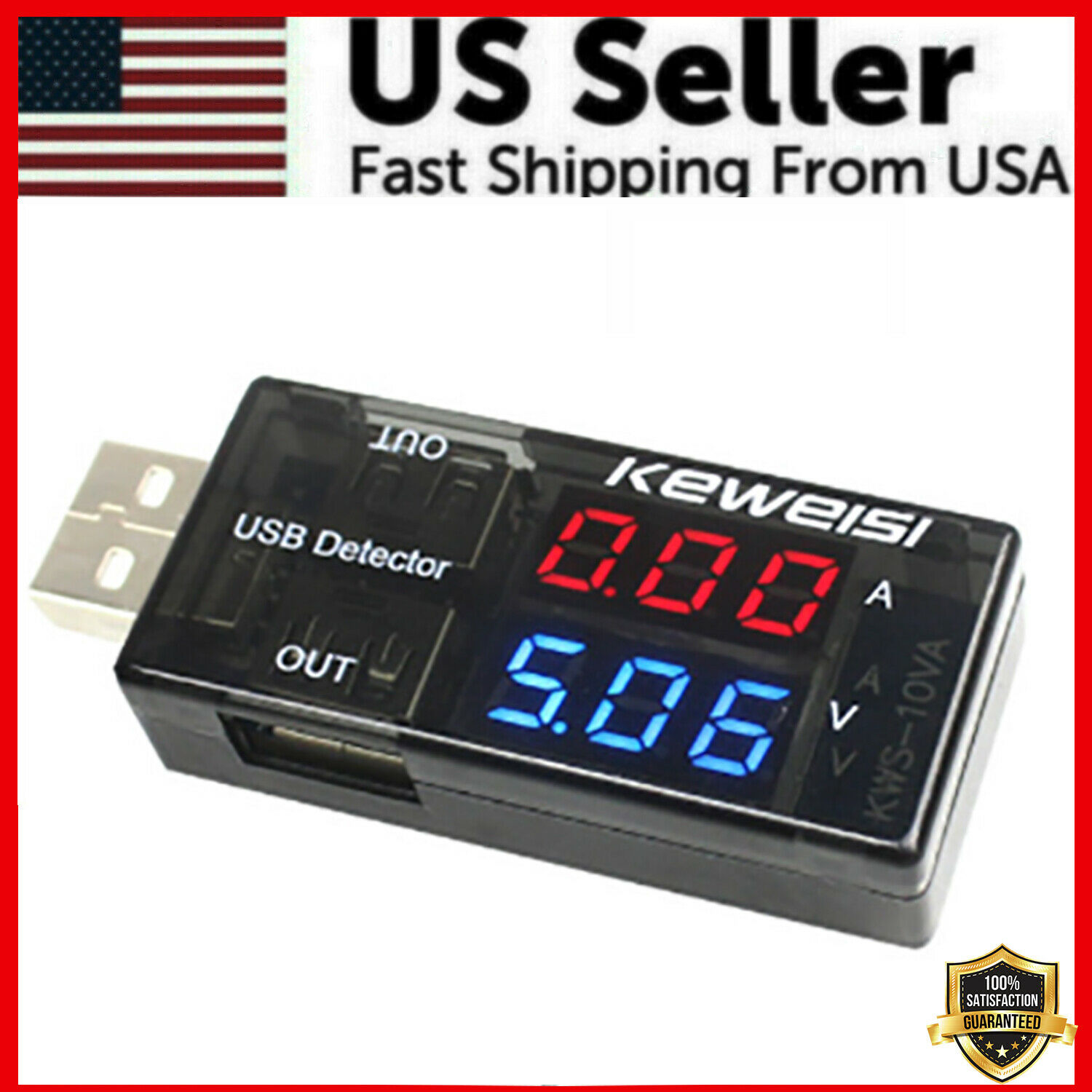 USB Charger Doctor Current Voltage Detector Battery Voltmeter Ammeter Tester USA