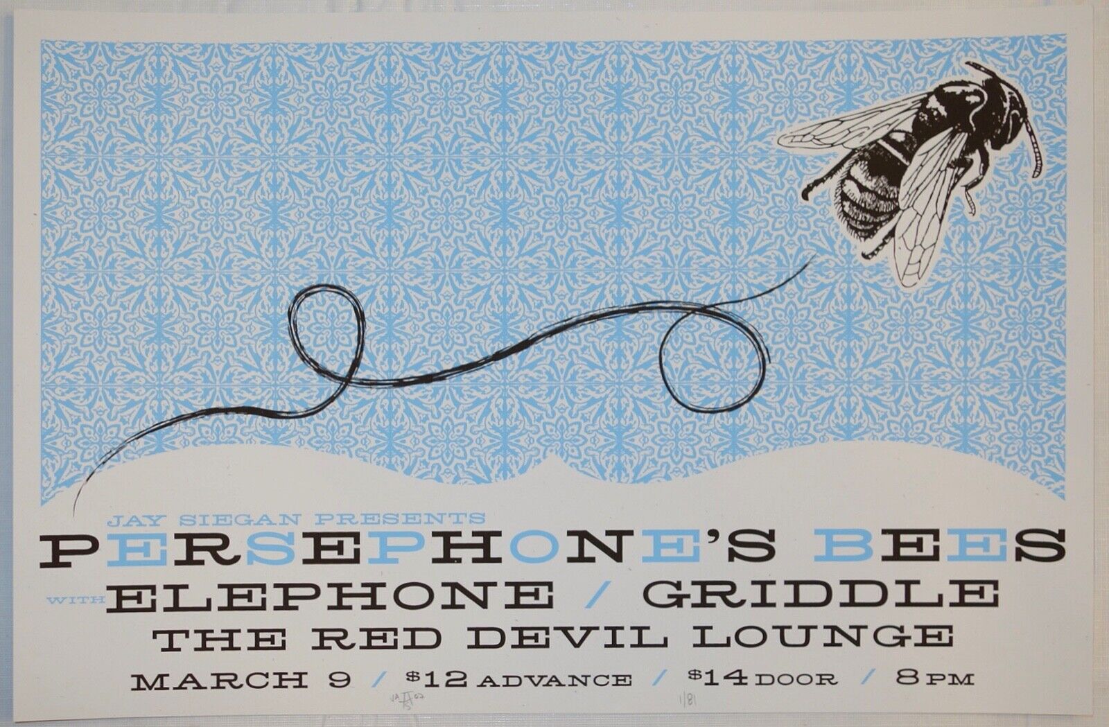 2007 Persephone's Bees - San Francisco Silkscreen Concert Poster by Adam Saul