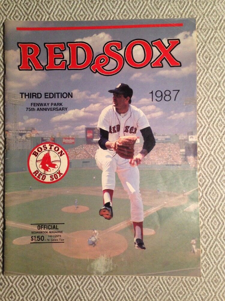 1987 Boston Red Sox Fenway Park 75th Anniversary Program - Bruce Hurst Cover