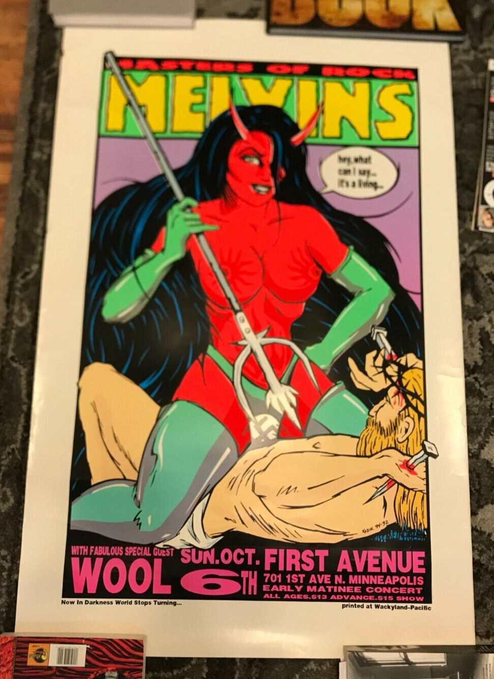 Melvins Rare 10/6/94 First Avenue Mpls Kozik Screenprinted Poster Wool