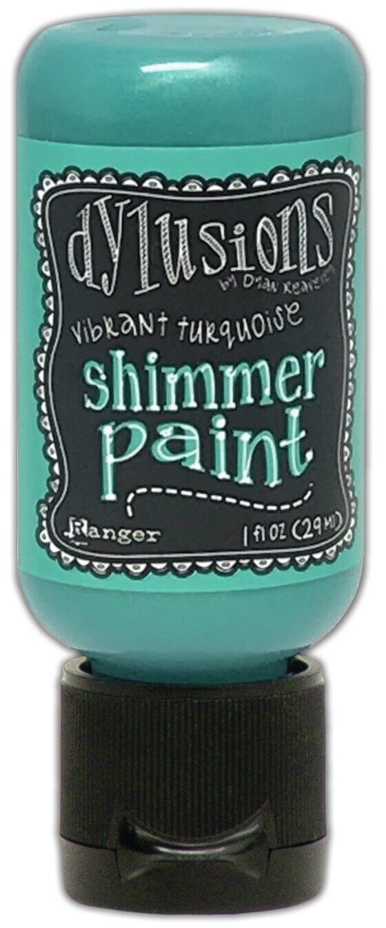 Dylusions Shimmer Paint 1oz-vibrant Turquoise - 3 Pack