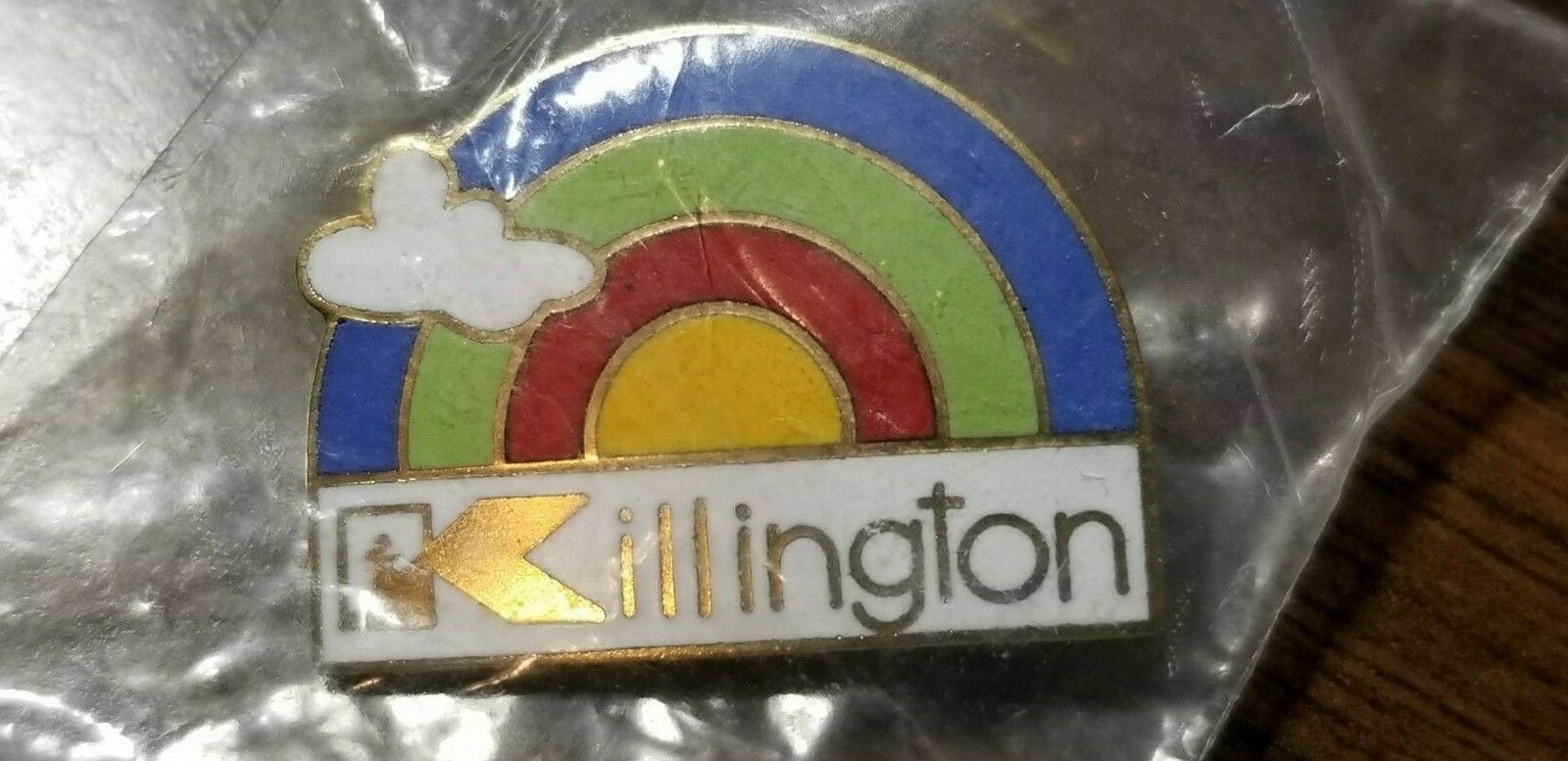 Vintage Killington Vermont Ski Pin Cloisonne Rainbow