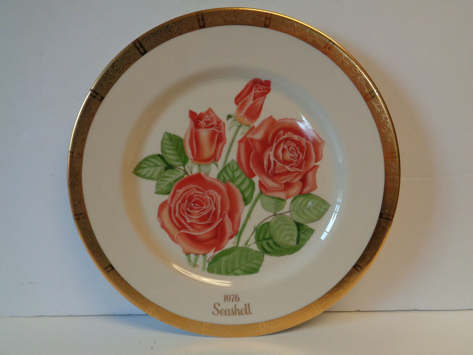 Gorham Seashell Collector Plate 1976 Limited Edition American Rose Society